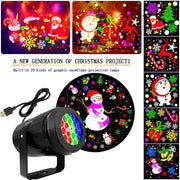 USB Powered Snowflake Christmas Projector LED Lights